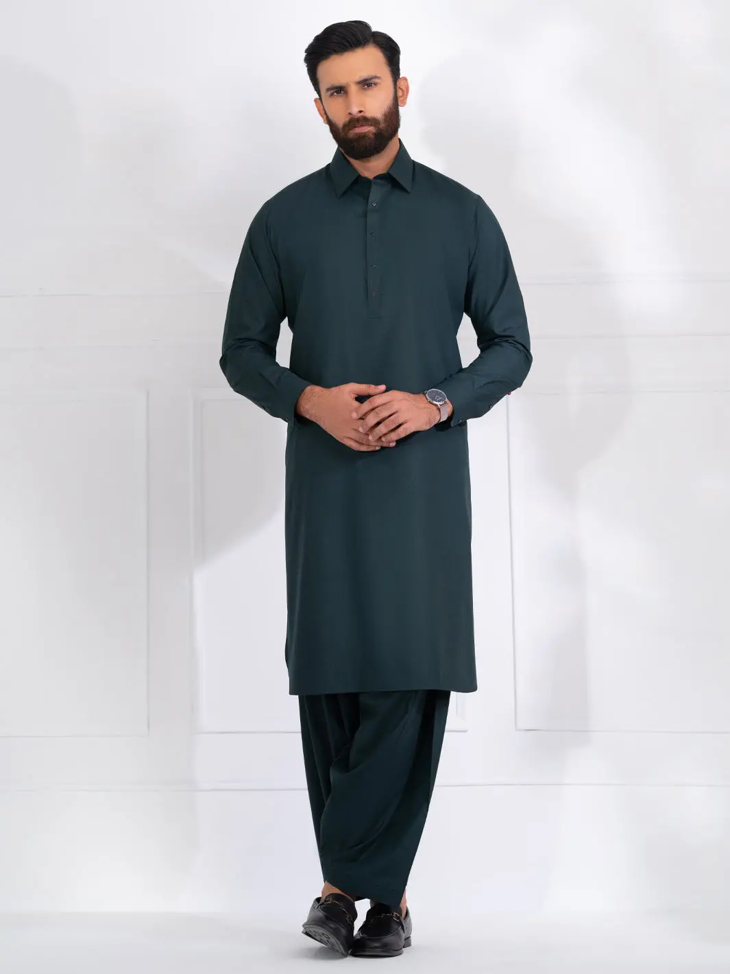 Green Blended Kameez Shalwar - Alwa-Ks-562 1