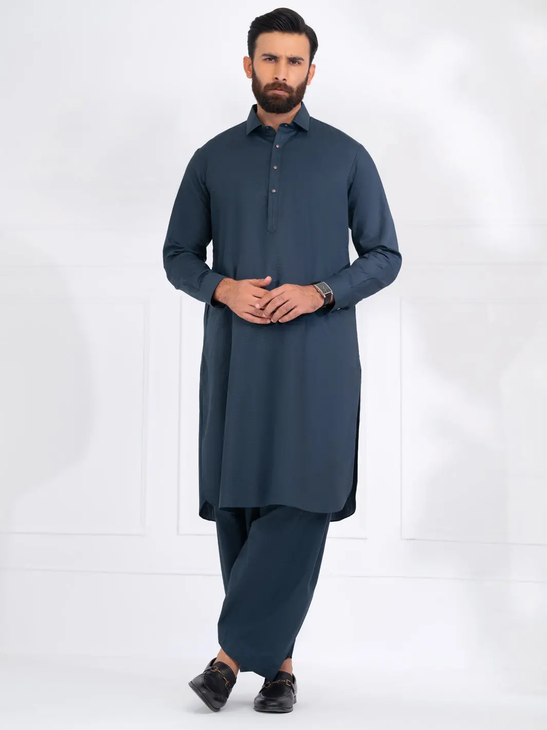 Teal Blended Kameez Shalwar - Alwa-Ks-566 1