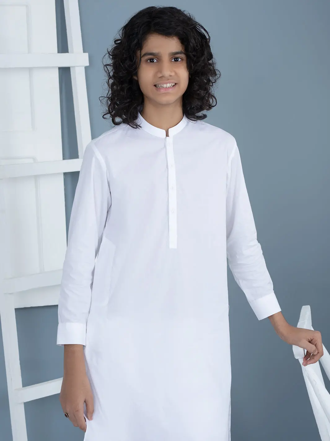 White Cotton Teens Kurta Trousers - Altbq-Kt-001-R2 4