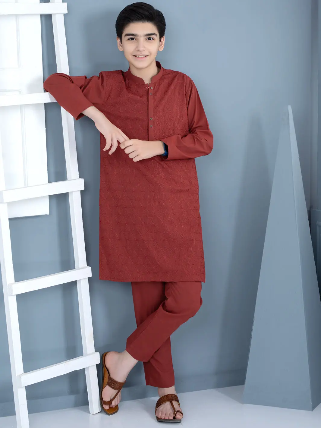 Rust Cotton Kurta Trouser - Alt-Kt-026 1