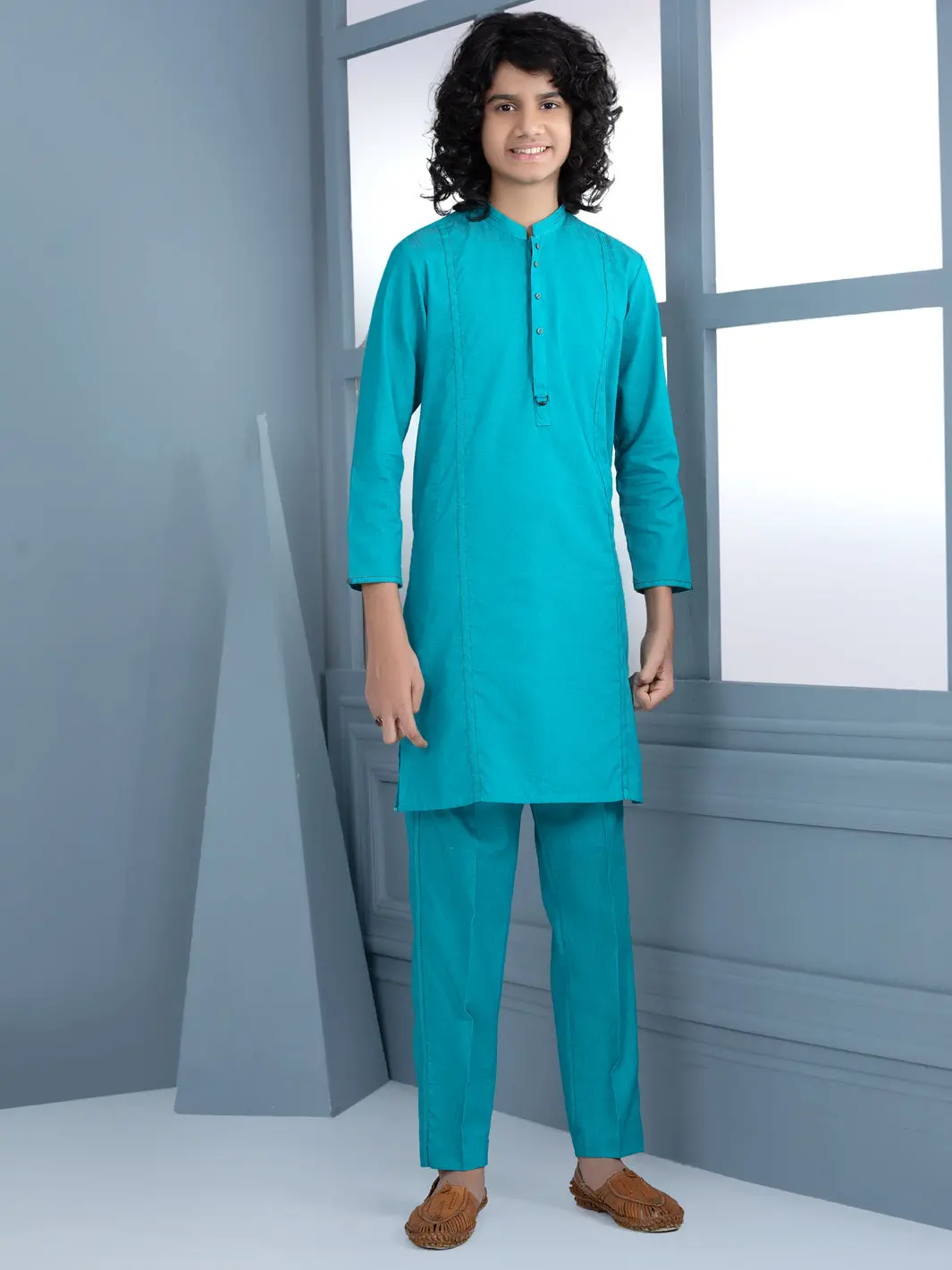 Sea Green Blended Kurta Trouser - Alt-Kt-029 1