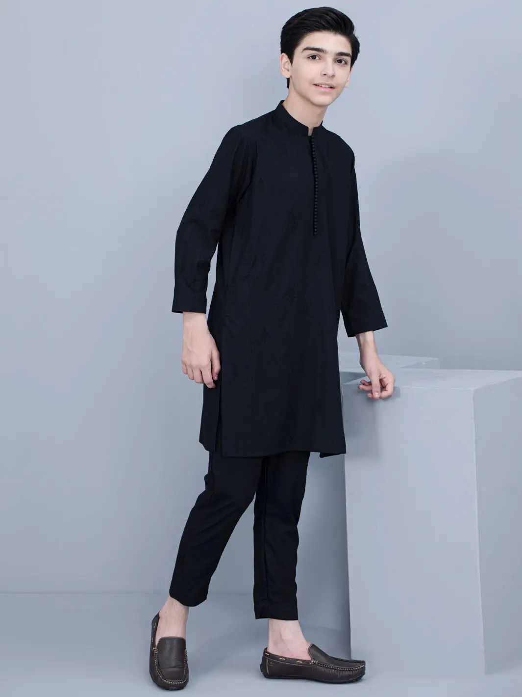 Black Blended Kurta Trouser - Alt-Kt-036B 1