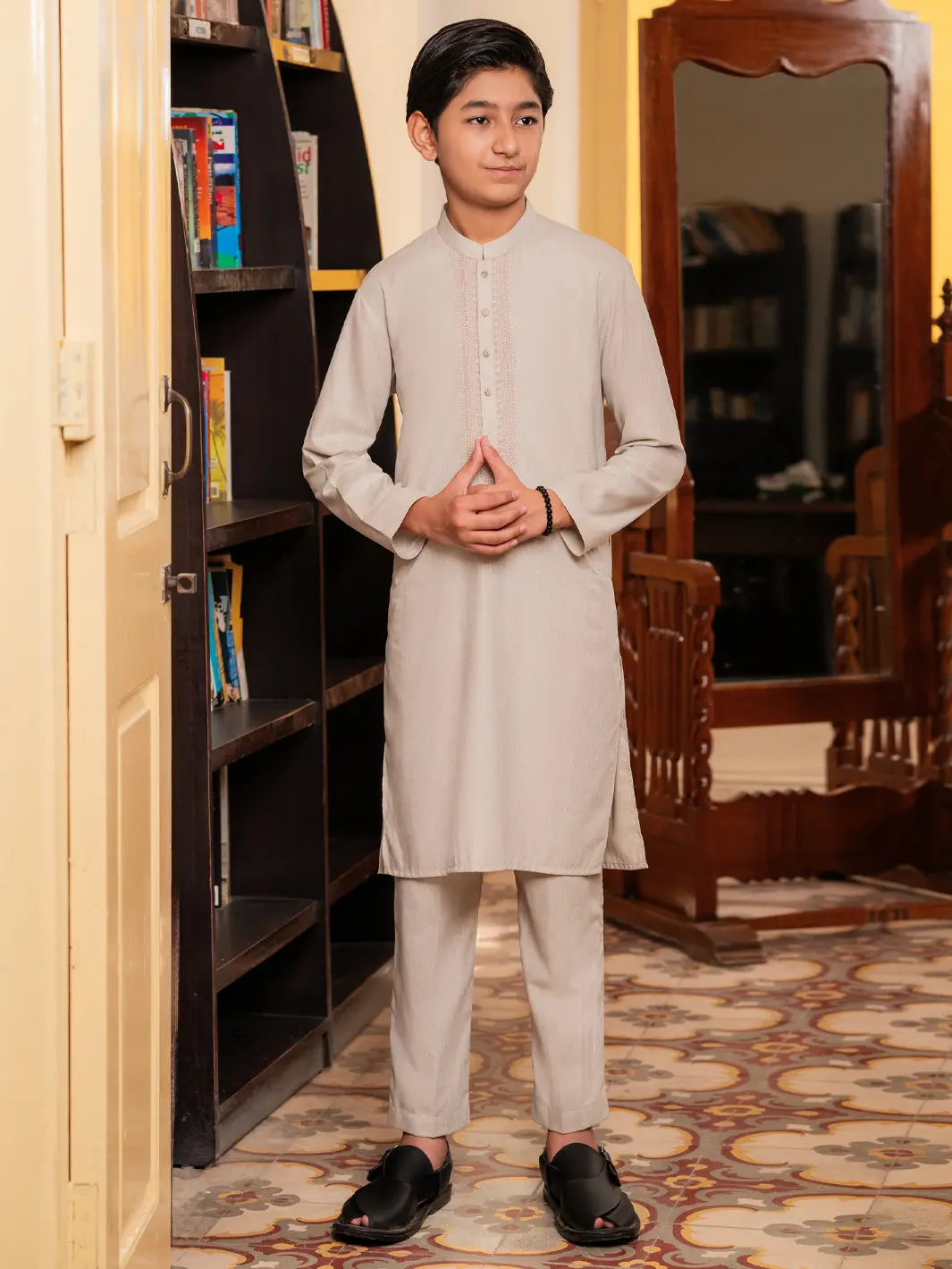 Beige Blended Kurta Trousers - Alt-Kt-083 1
