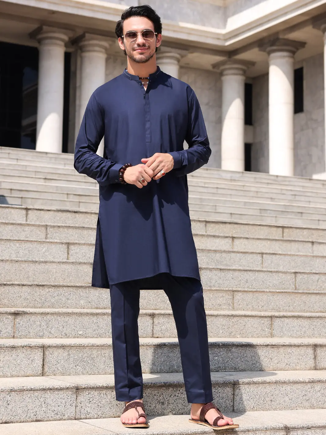 Blue Cotton Kurta Trouser - Al-Kt-2980 1