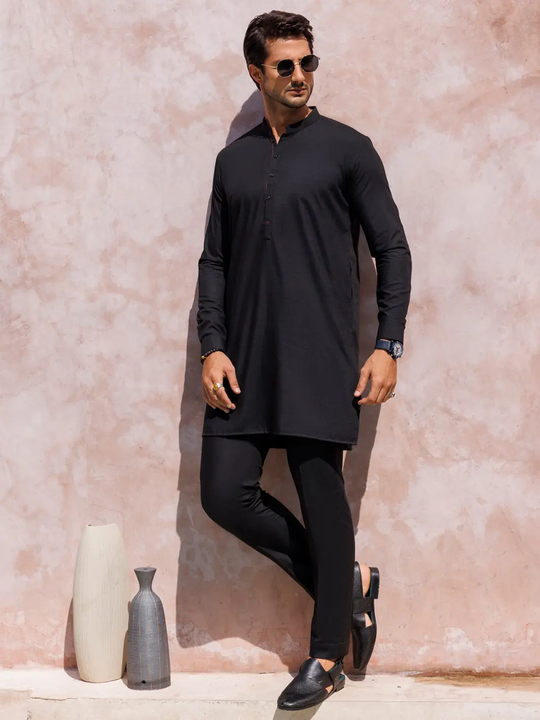 Black Blended Kurta Trouser - Al-Kt-3003 1