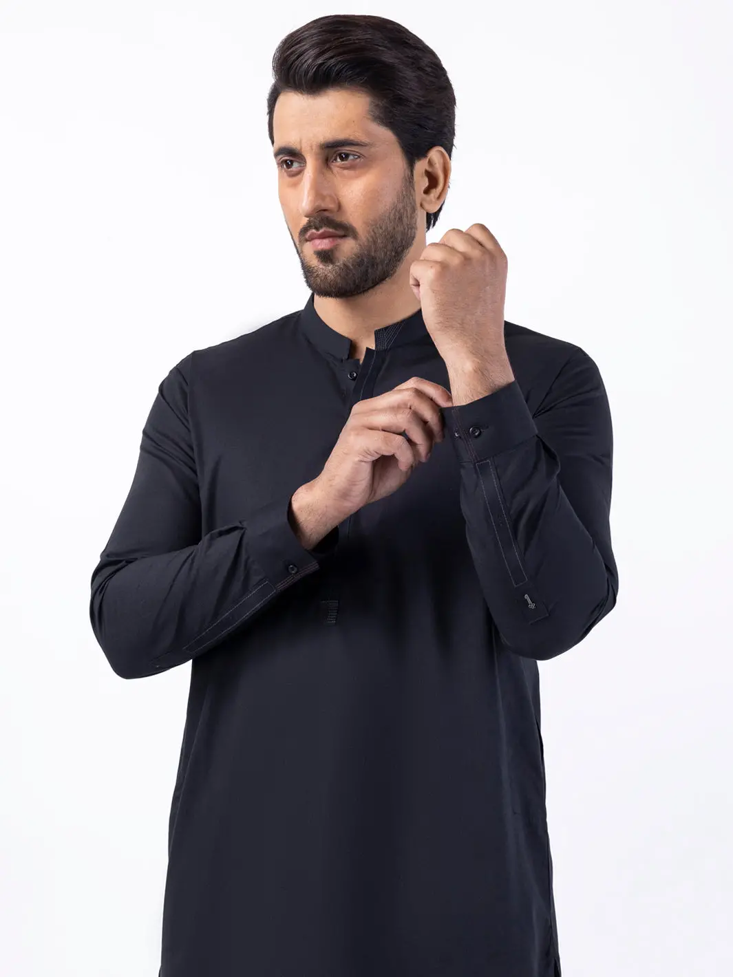Black Poly Cotton Kurta Trouser - Al-Kt-3046A 3