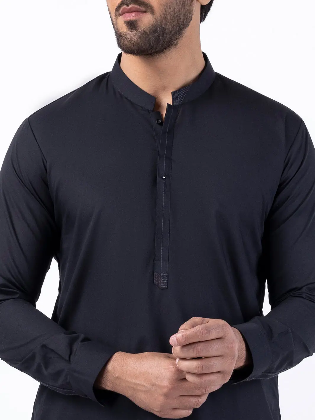 Black Poly Cotton Kurta Trouser - Al-Kt-3046A 4