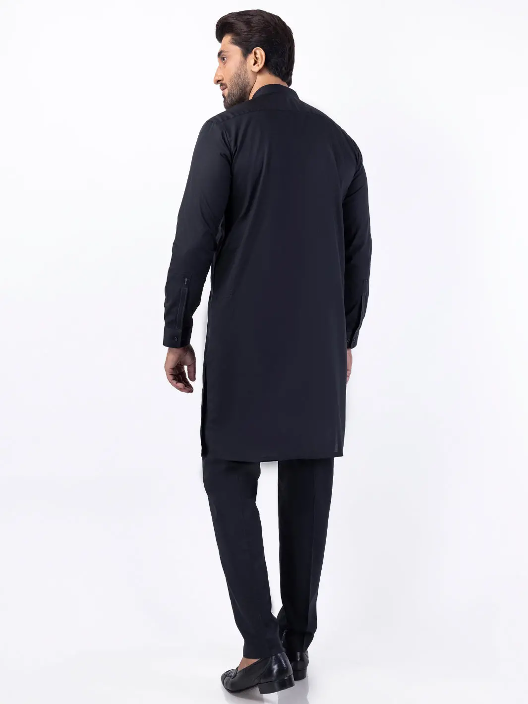 Black Poly Cotton Kurta Trouser - Al-Kt-3046A 2