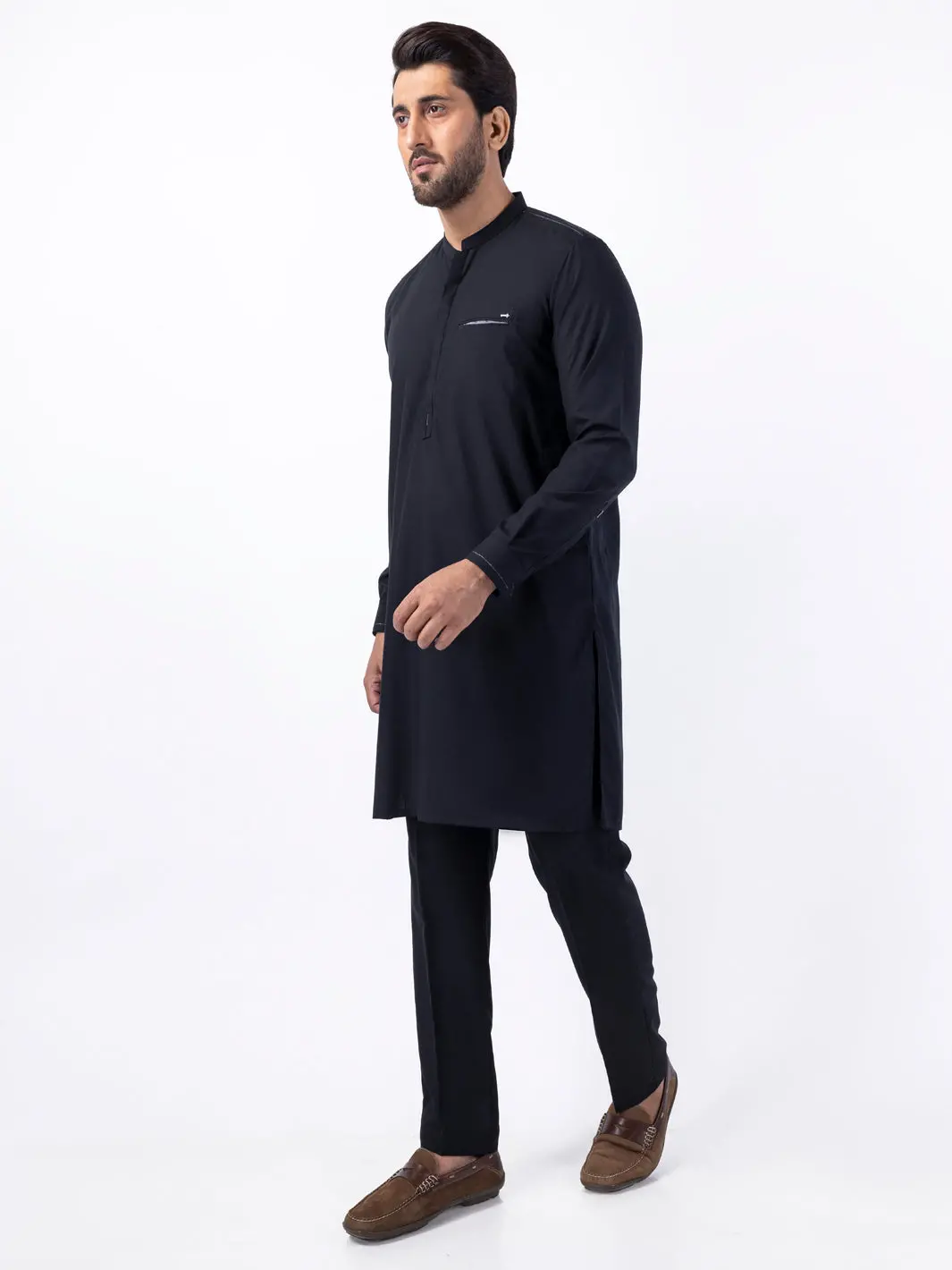 Black Blended Kurta Trouser - Al-Kt-3050 1