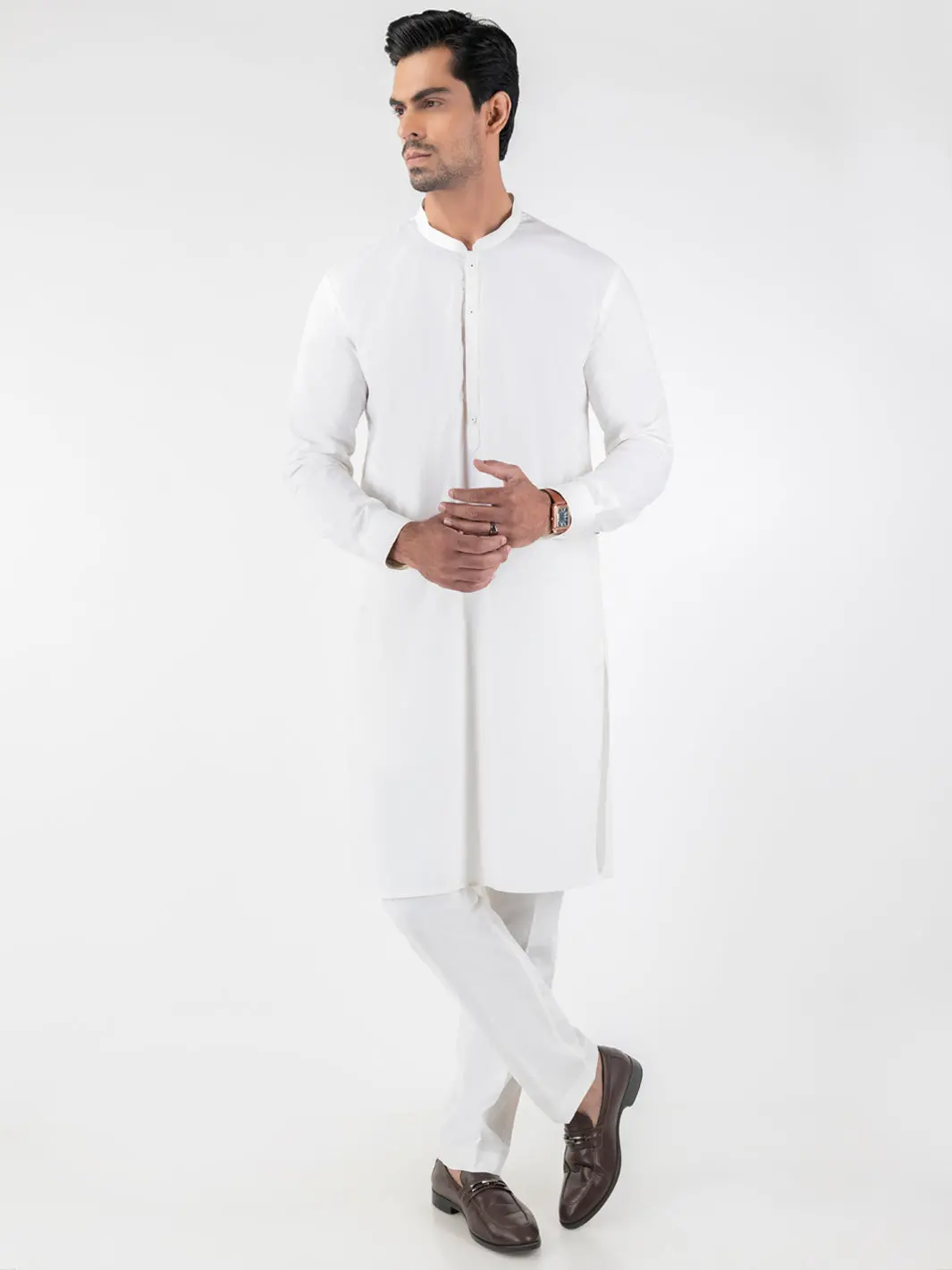 Off White Cotton Kurta Trousers - Al-Kt-3219 1