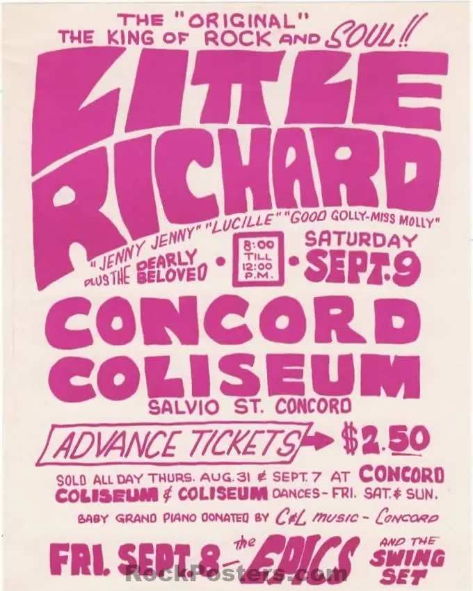 Auction - Little Richard - Concord Ca - 1967 Handbill - Near Mint 1