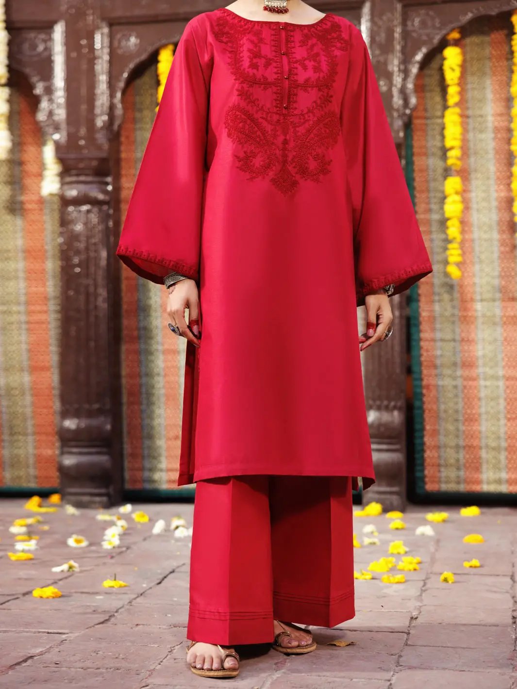 Red Cambric Kurti - Al-Lk-1065 1