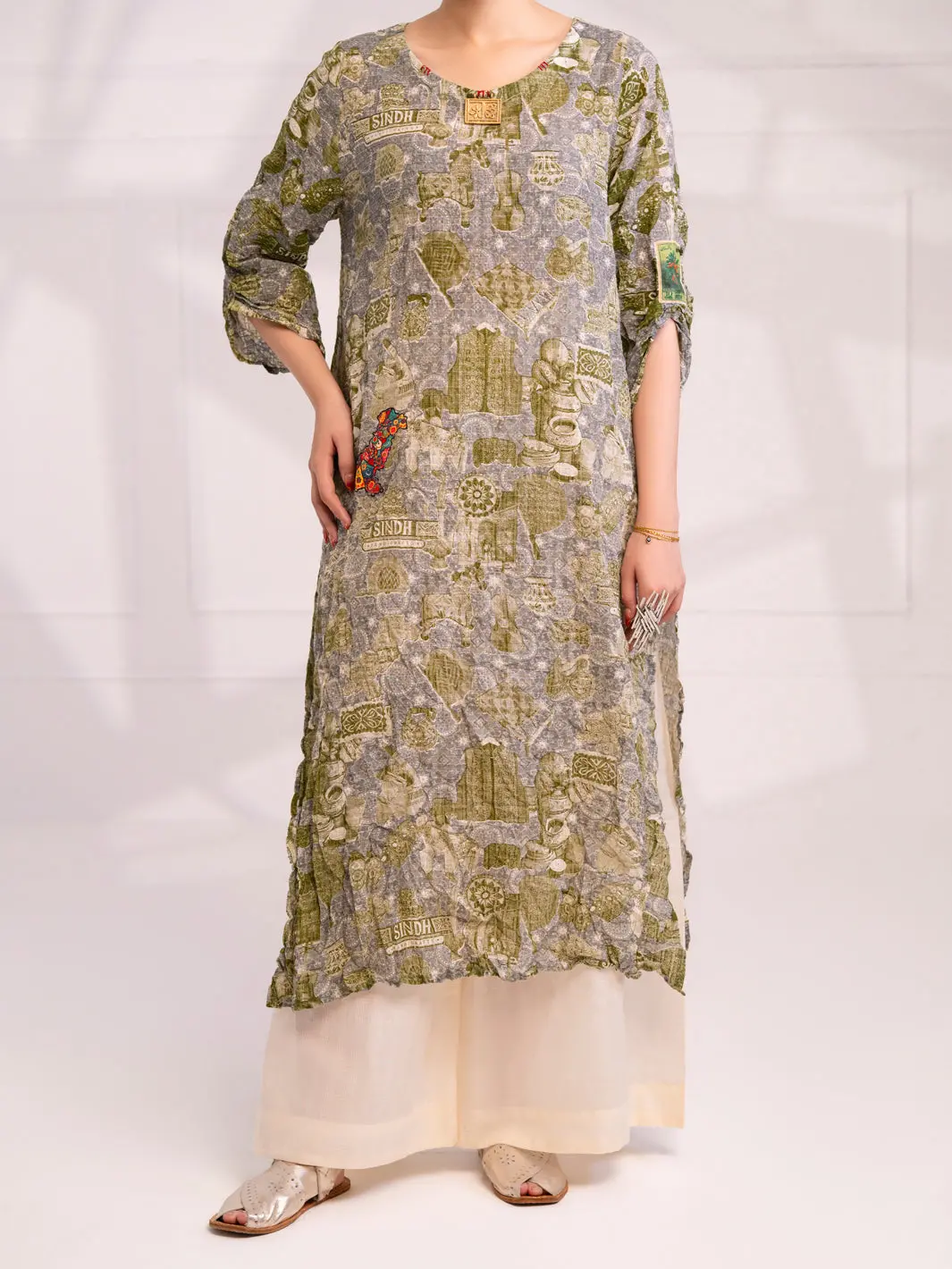 Light Green Dobby Kurti - Al-Lk-1080 1