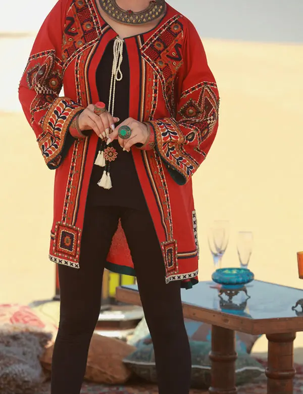 Red Woolen Tunic - Lk-148 1