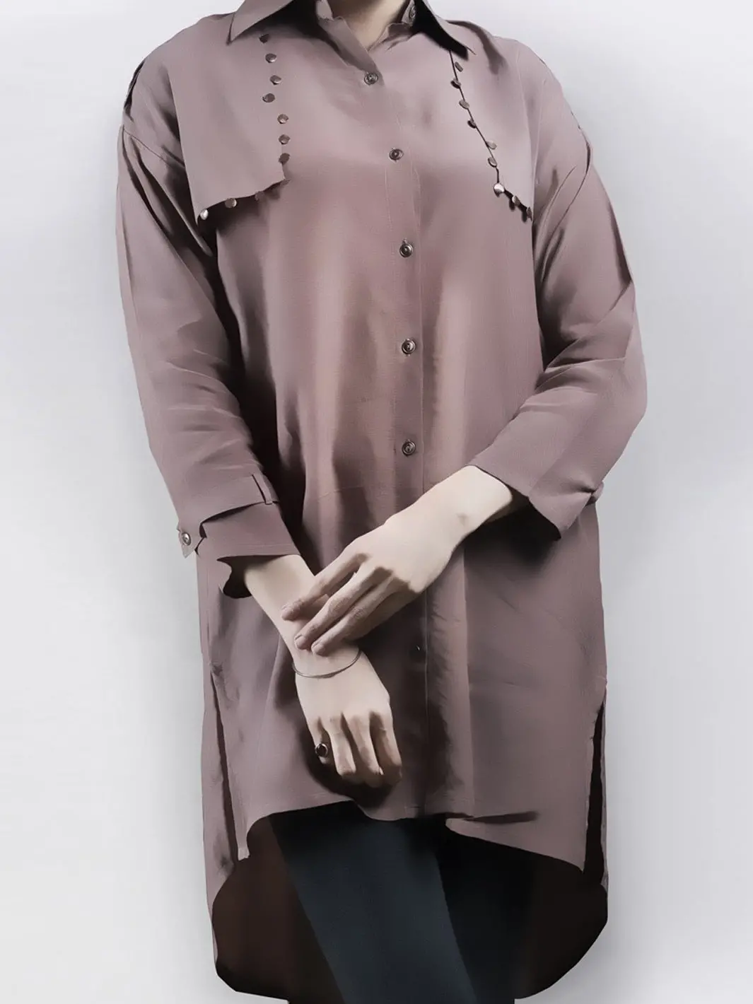 Brown Silk Tunic - Lk-209 1