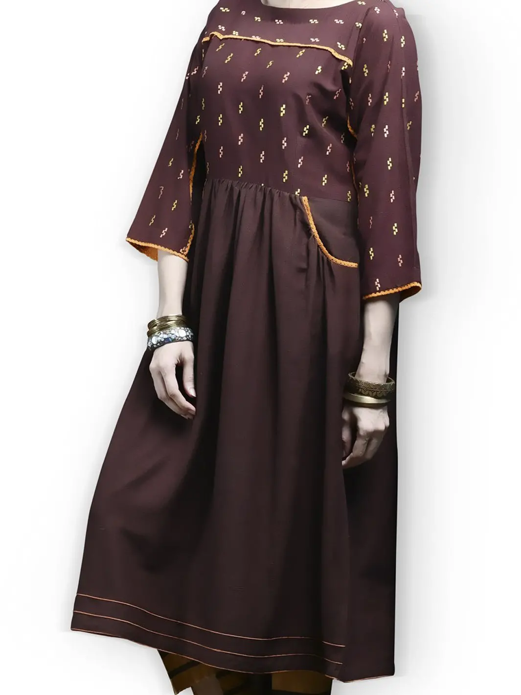 Brown Karandi Tunic - Lk-210 1
