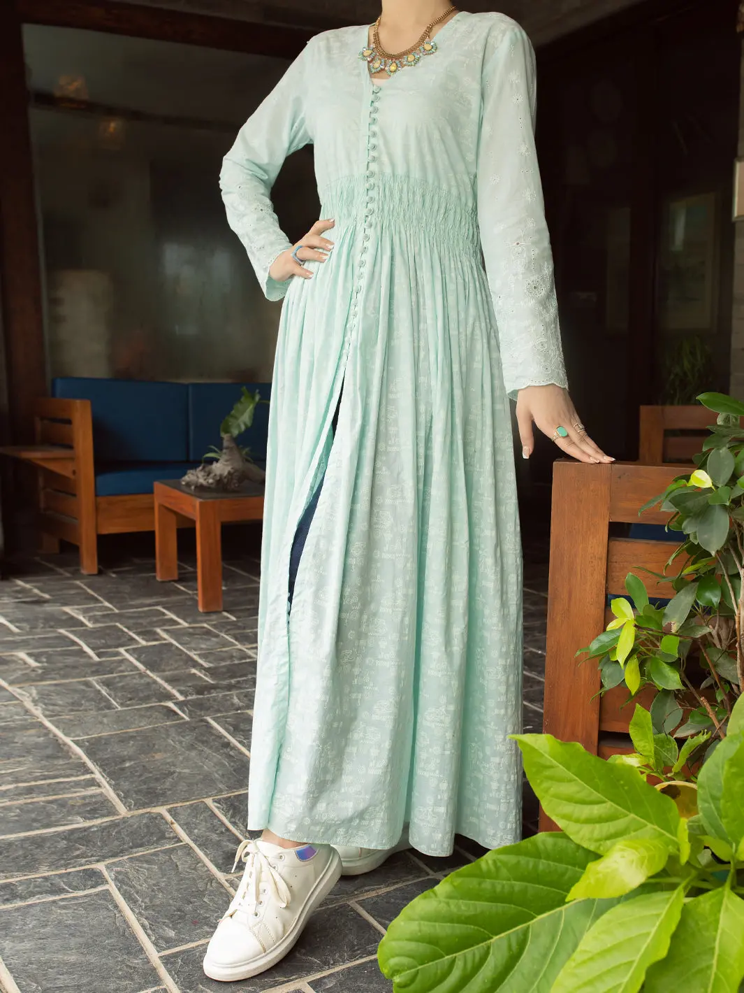 Ice Blue Lawn Tunic - Al-Lk-840 1