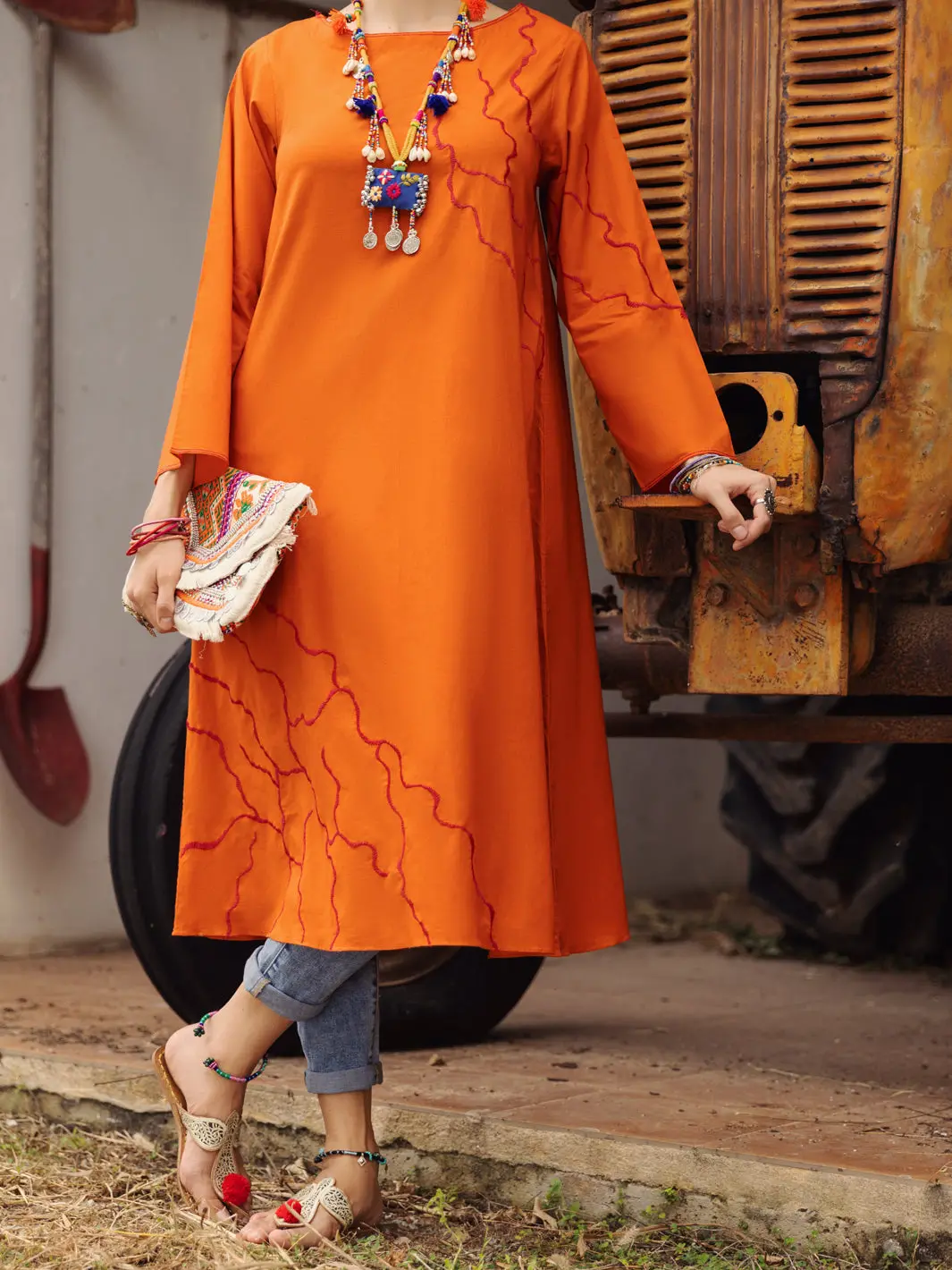 Orange Kurti - Al-Lk-872 1