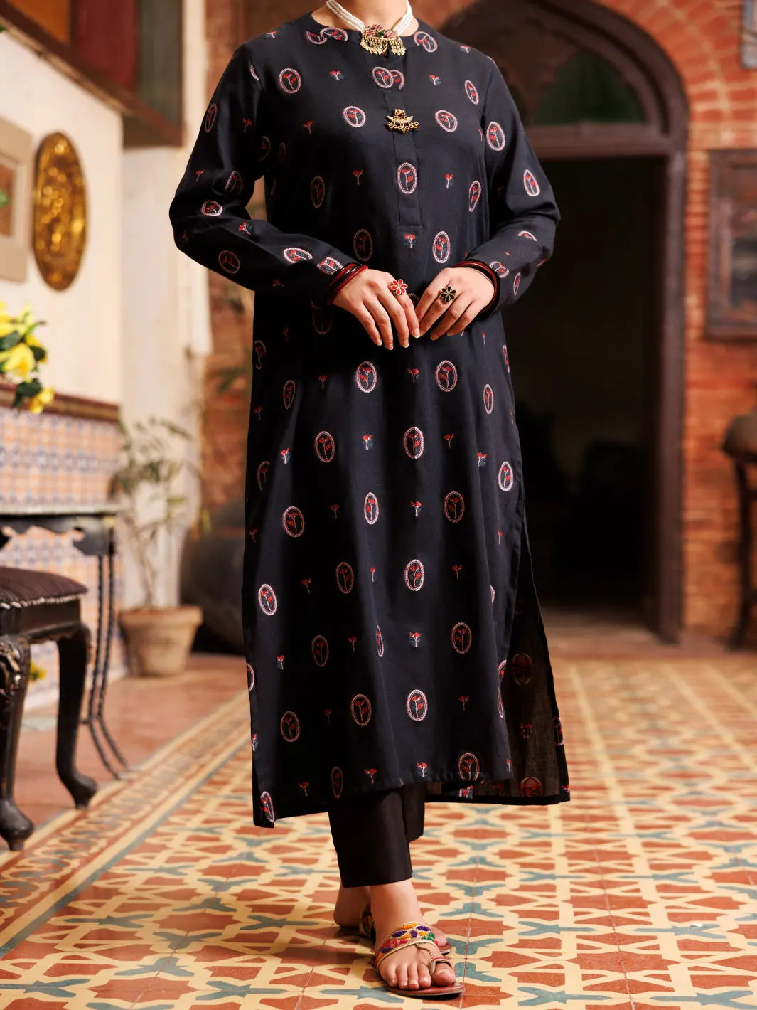 Black Yarn Dyed Tunic - Al-Lk-977 1