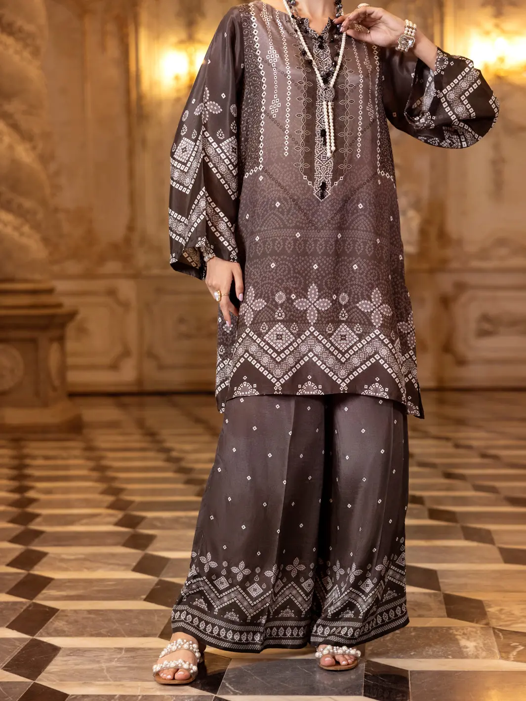 Black Thai Silk 2Pc Stitched - Al-2Ps-Lks-1009 1