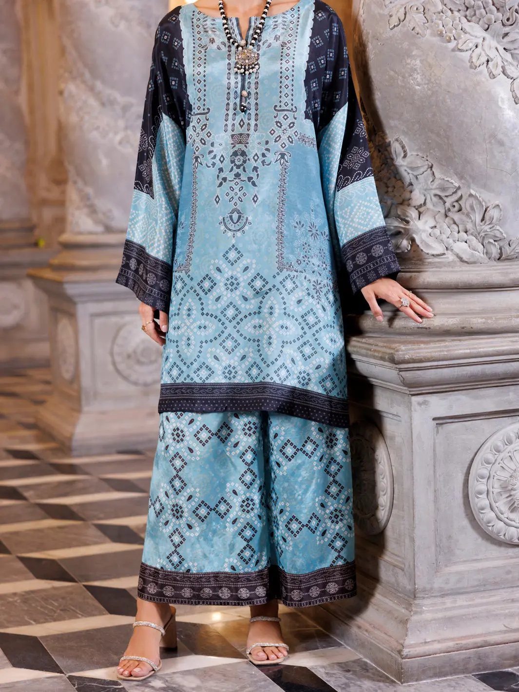 Ice Blue Thai Silk 2Pc Stitched - Al-2Ps-Lks-1010 1