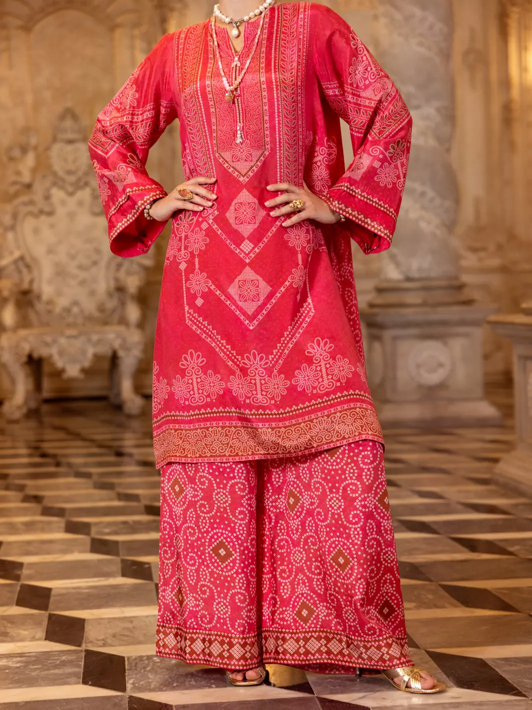Pink Silk 2Pc Stitched - Al-2Ps-Lks-1011 1