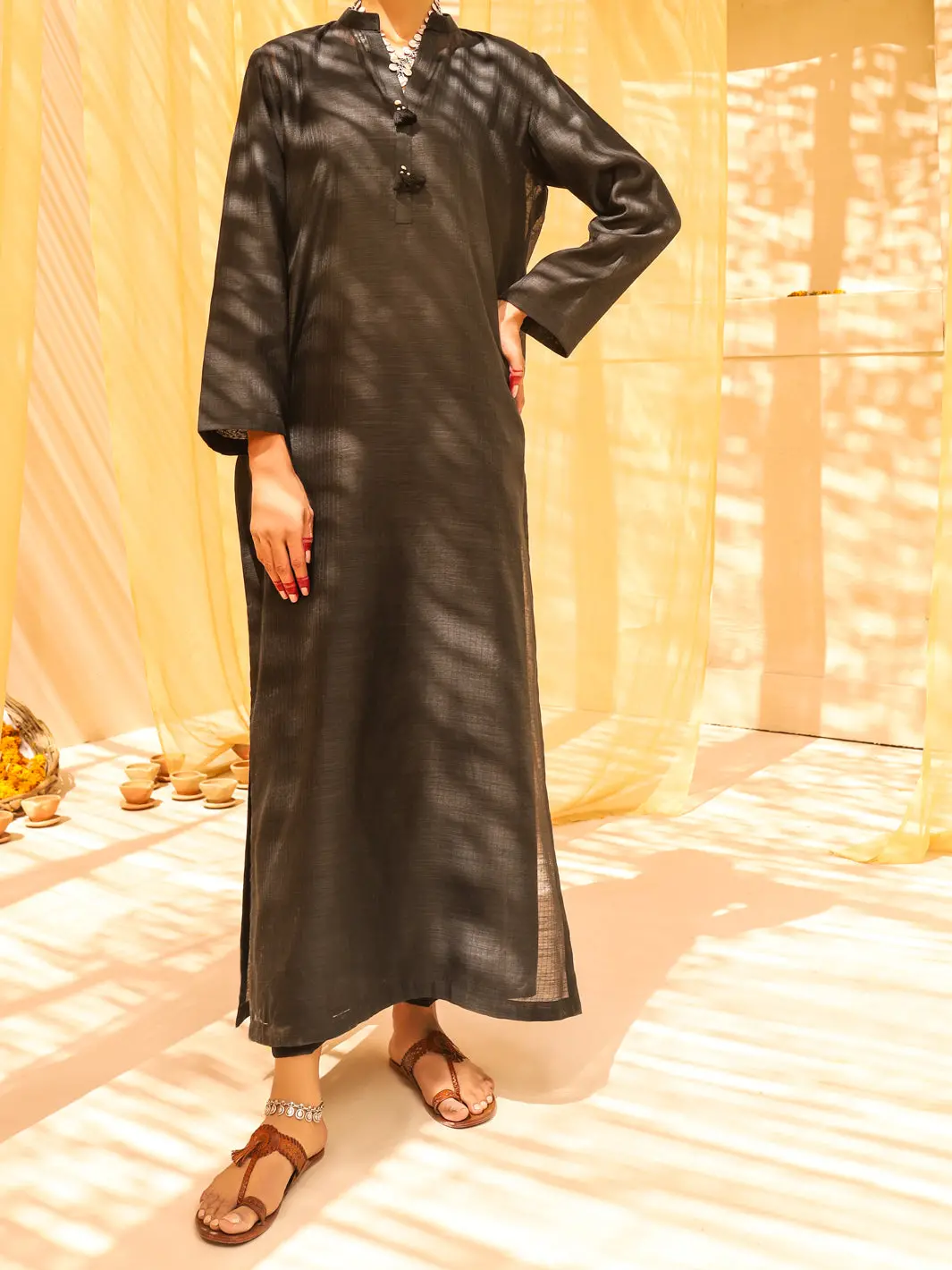 Black Lining Cotton 2Pc Stitched - Alcr-2Ps-Lks-1025 1
