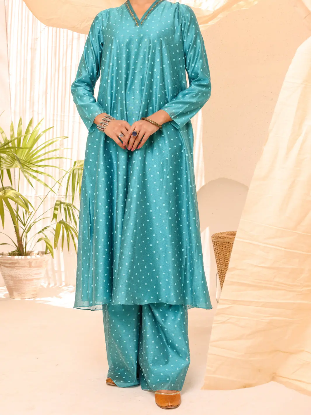 Blue Silk 2Pc Stitched - Alcr-2Ps-Lks-1054 1