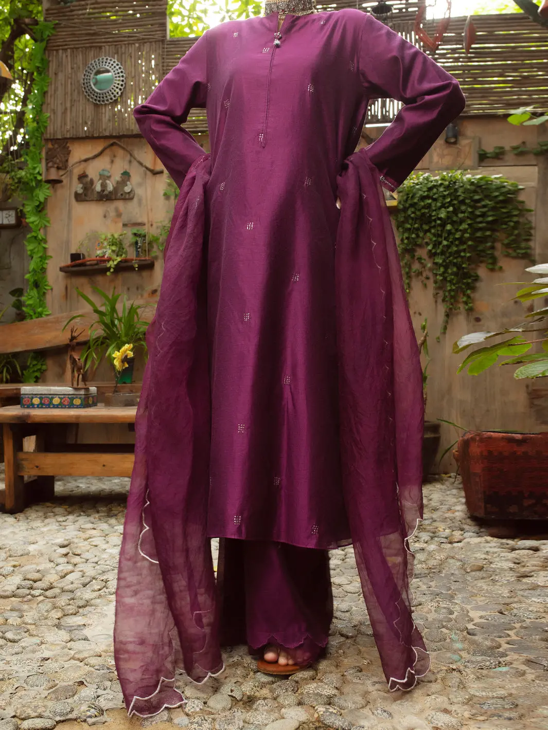 Magenta 2Pc Stitched - Alcr-2Ps-Lks-1069 1