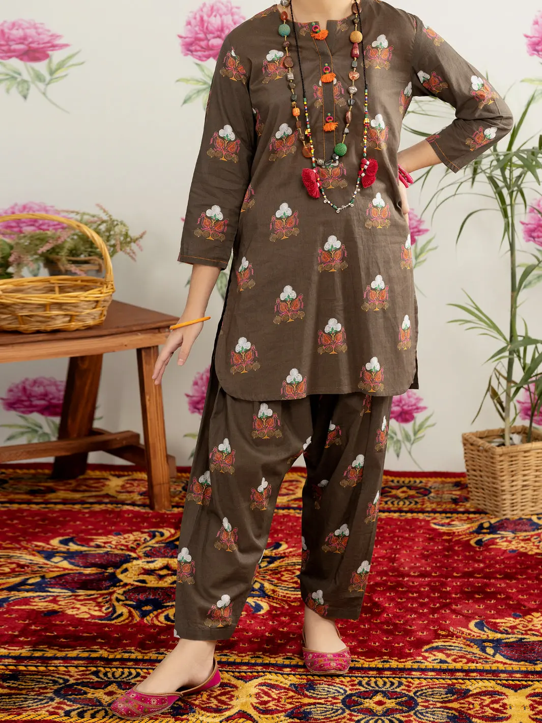 Mehndi Green Lawn 2 Piece Stitched - Alt-2Ps-Lks-1106 1