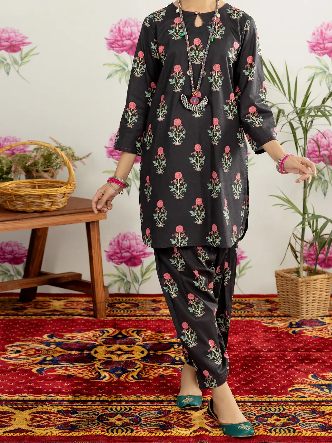 Black Lawn 2 Piece Stitched - Alt-2Ps-Lks-1107 1