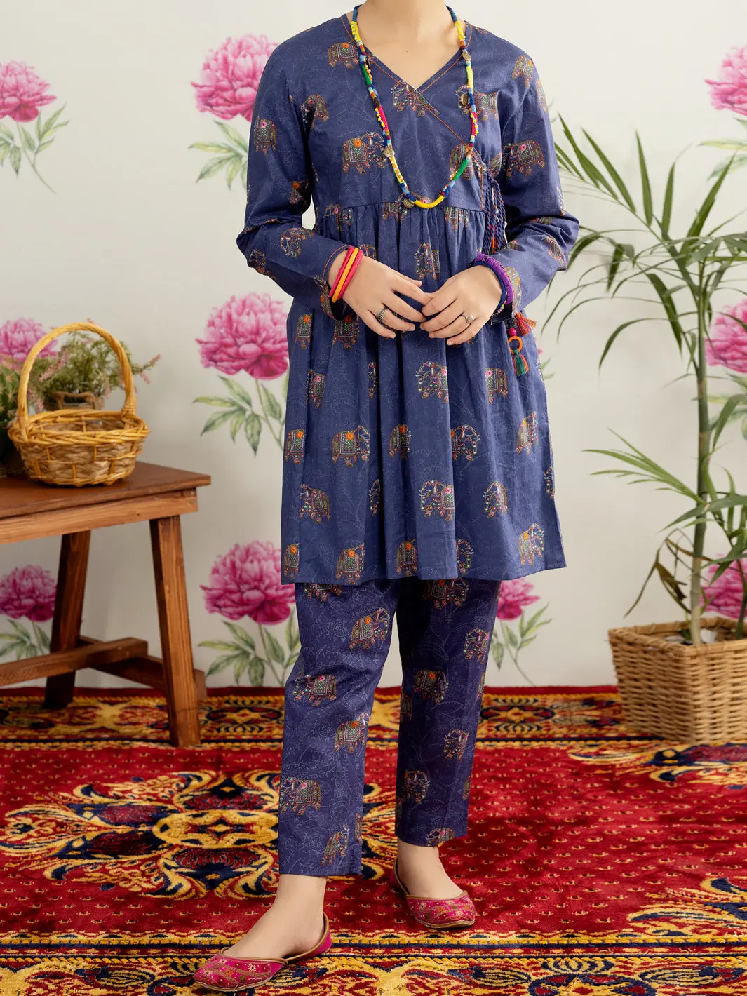 Navy Blue Lawn 2 Piece Stitched - Alt-2Ps-Lks-1109 1