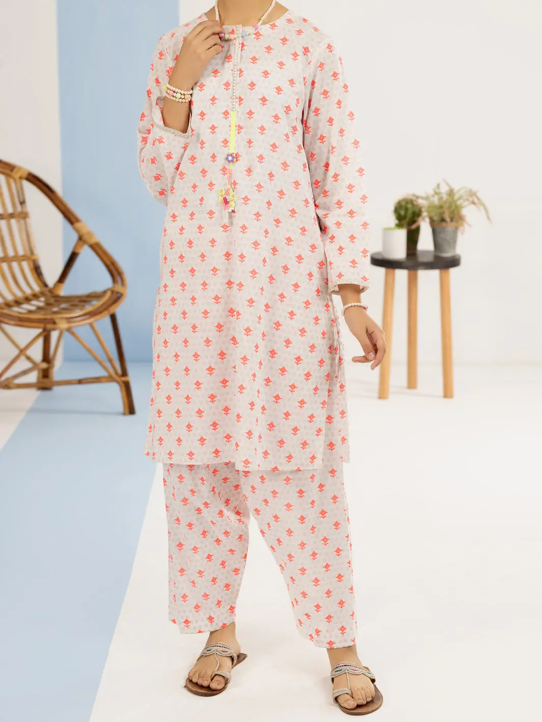 Pink Cambric 2 Piece Stitched - Alt-2Ps-Lks-1120 1