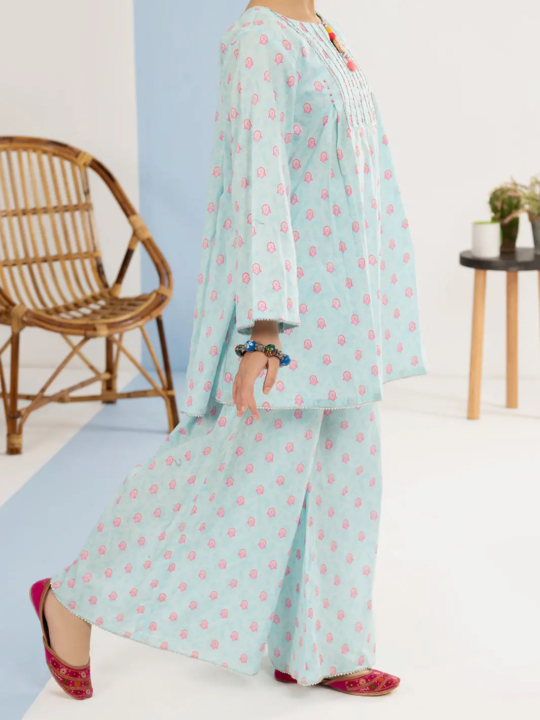 Sky Blue Cambric 2 Piece Stitched - Alt-2Ps-Lks-1121 1