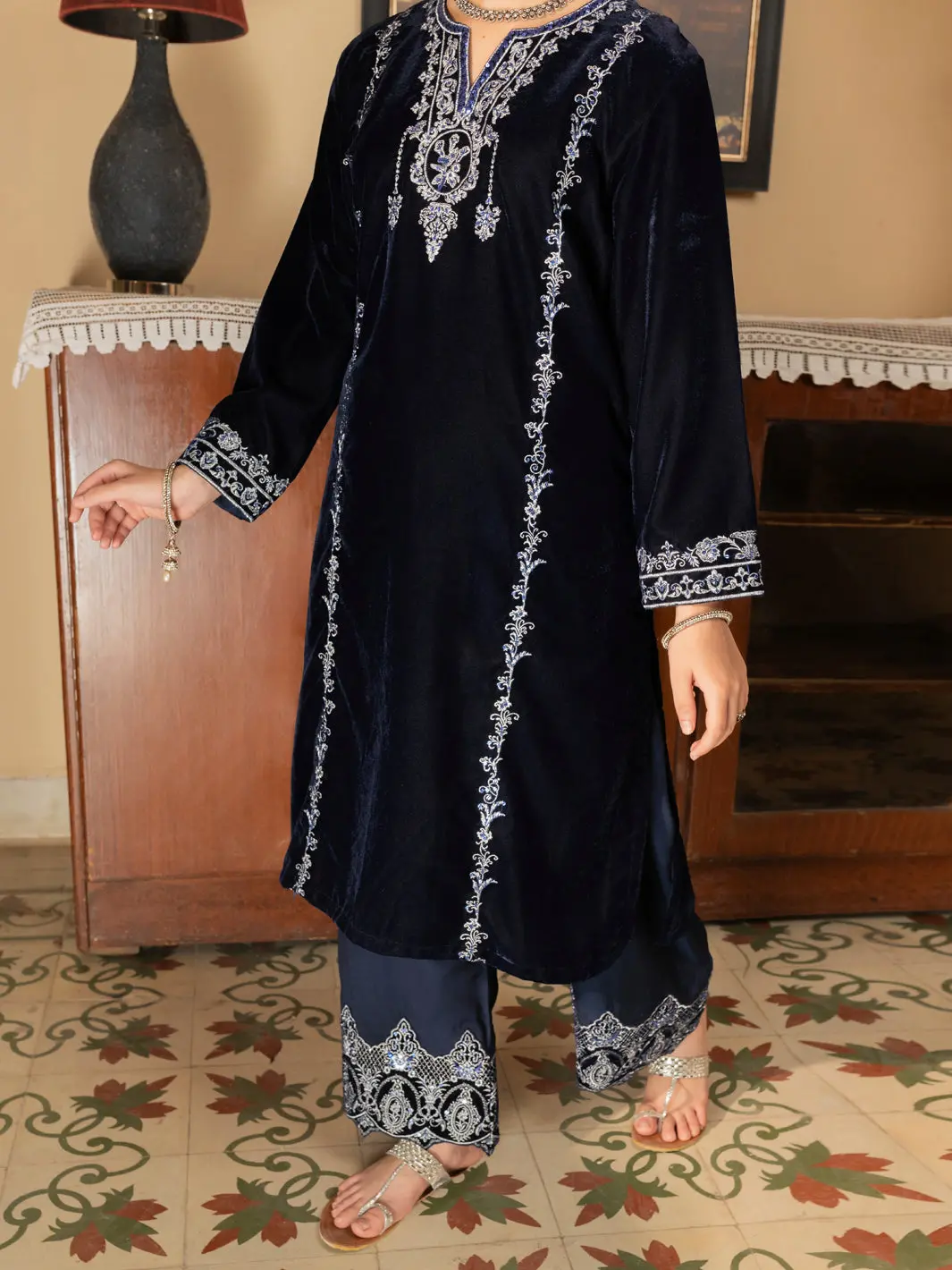Blue Velvet 2 Piece Stitched - Alt-Ls-Lks-1140 1