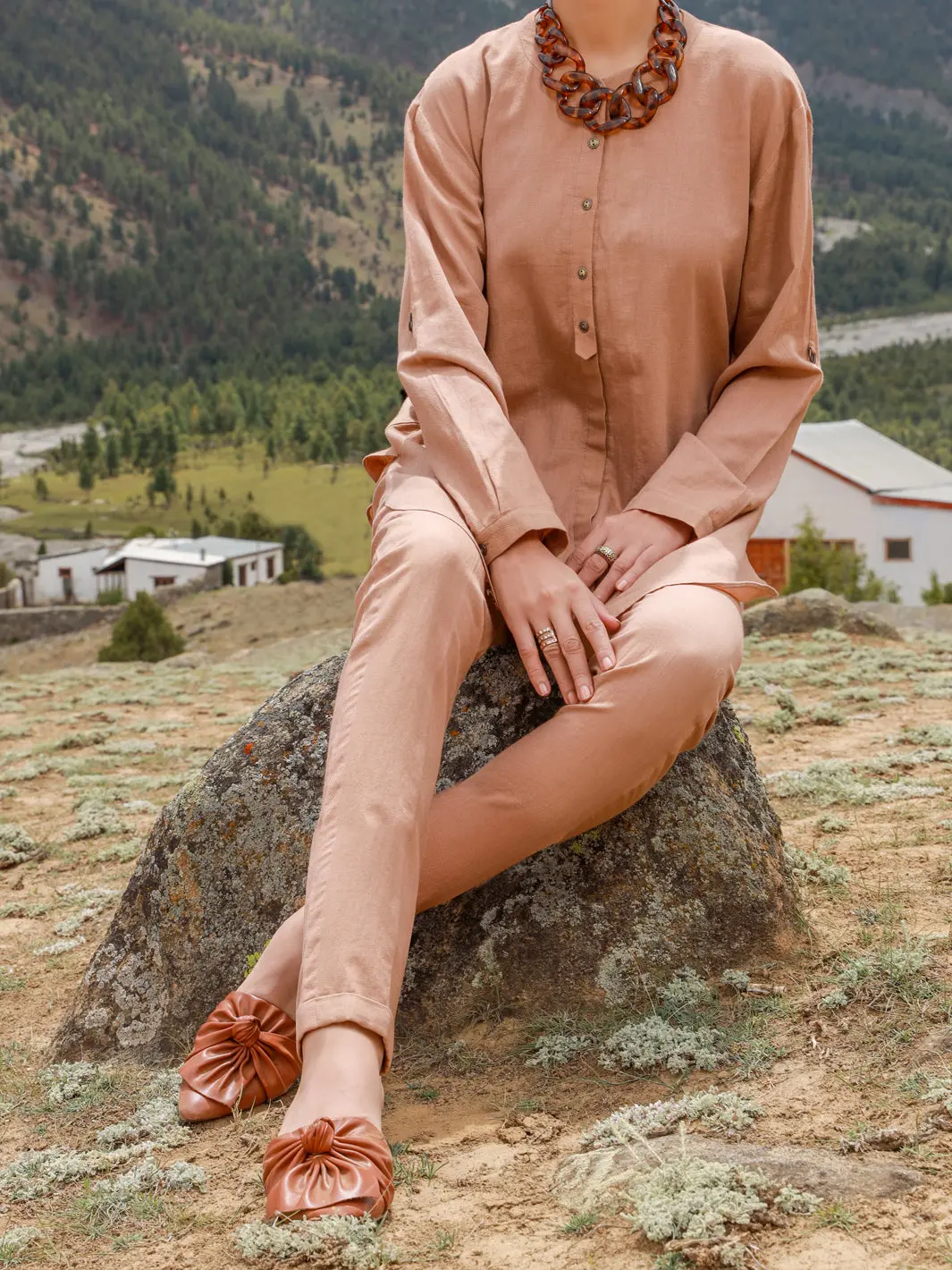 Brown 2 Twillpc Stitched - Alp-2Ps-Lks-1462 1