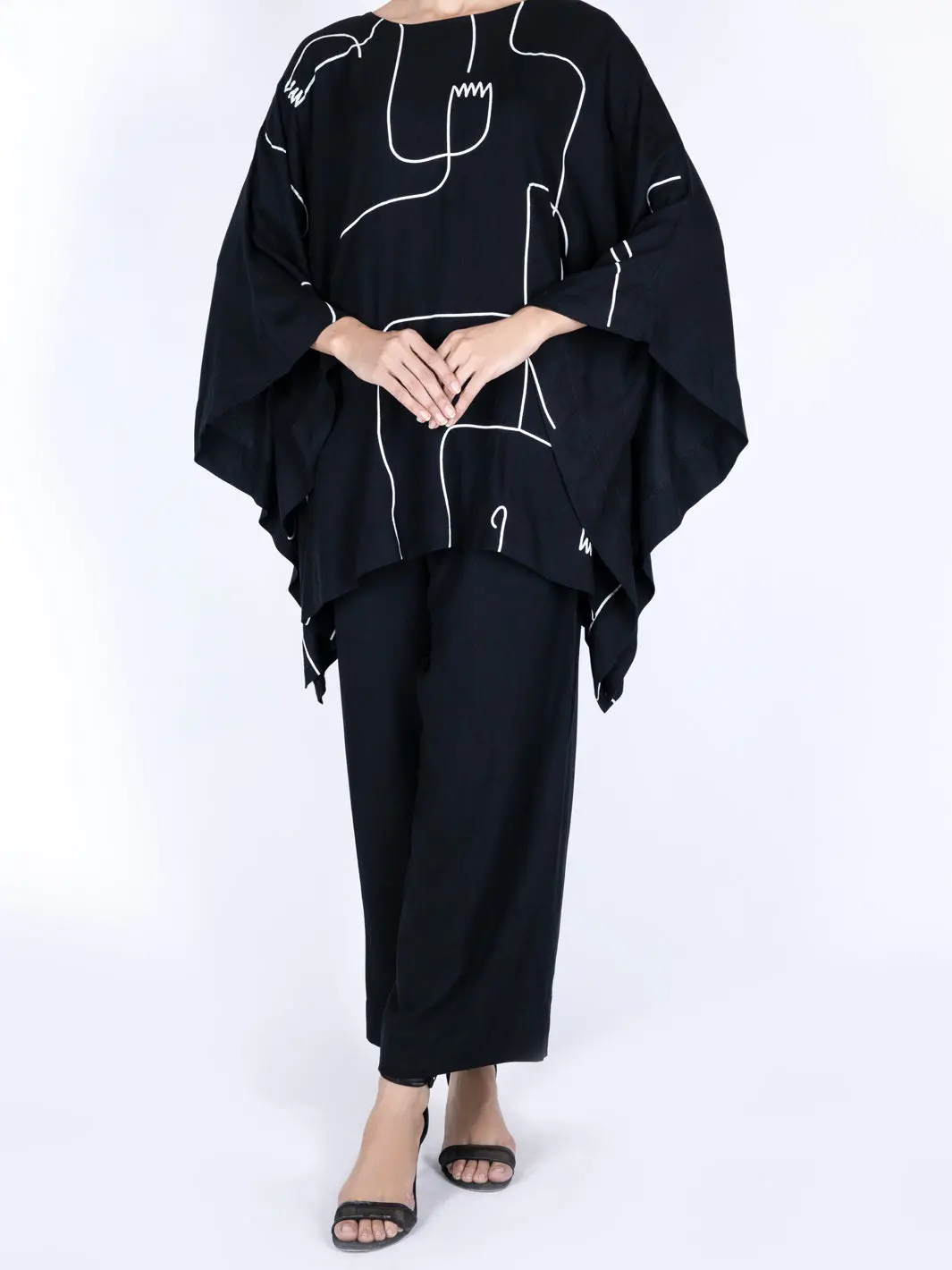 Black Viscose 2Pc Stitched - Awp-2Ps-Lks-464 1