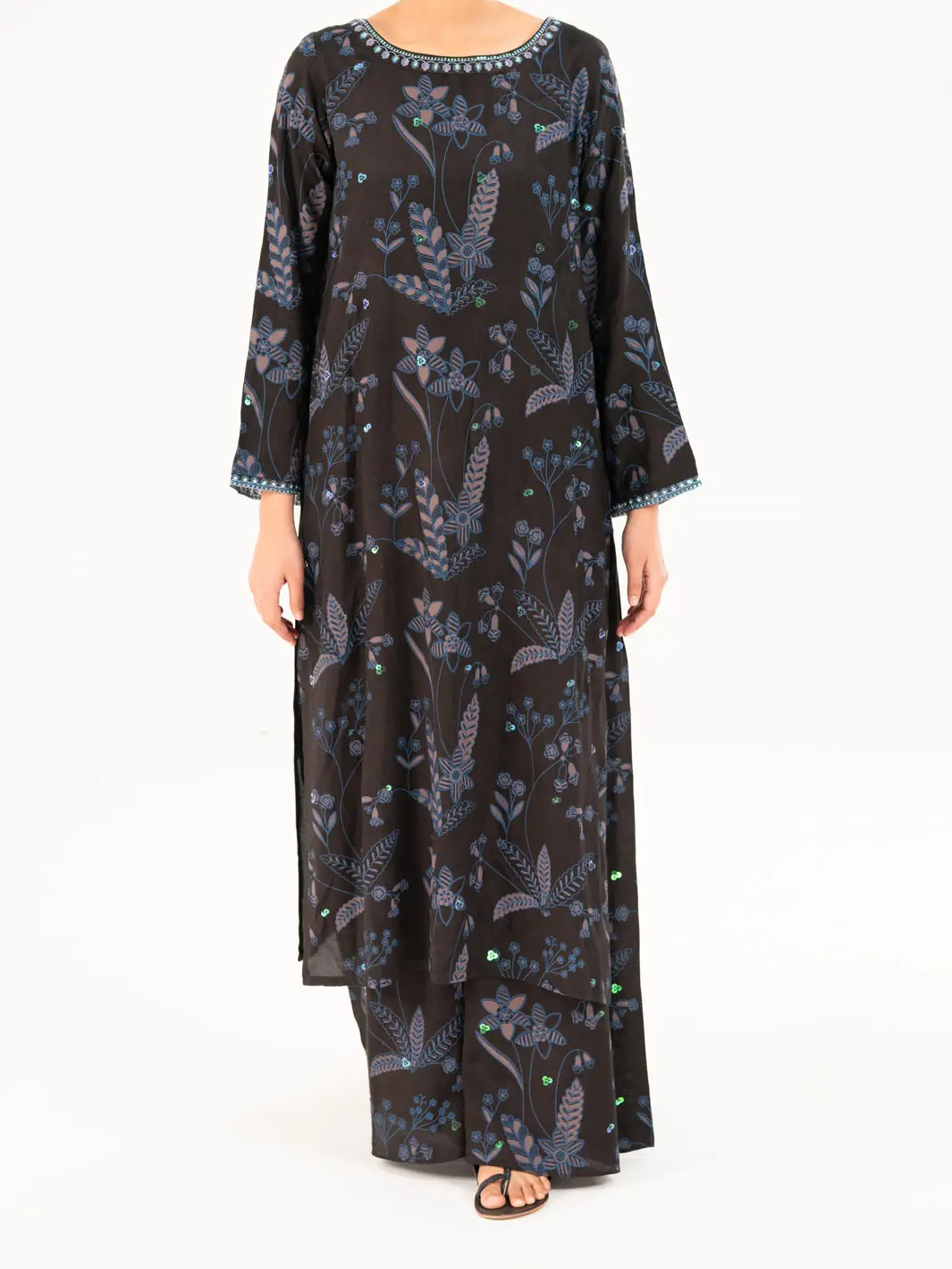 Black Viscose 2Pc Stitched - Awp-2Ps-Lks-825 1