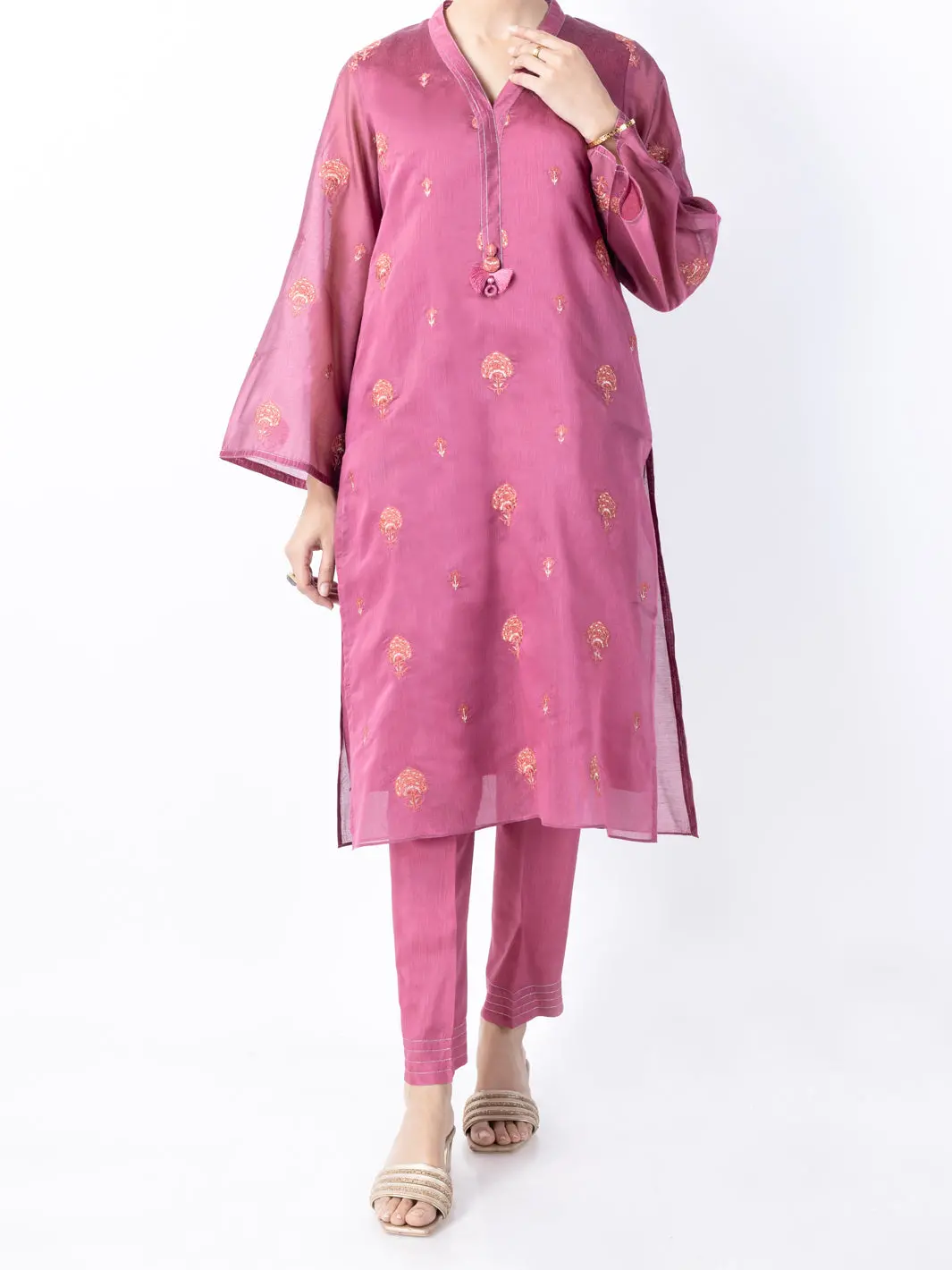 Magenta Poly Cotton 2Pc Stitched - Al-2Ps-Lks-947B 1