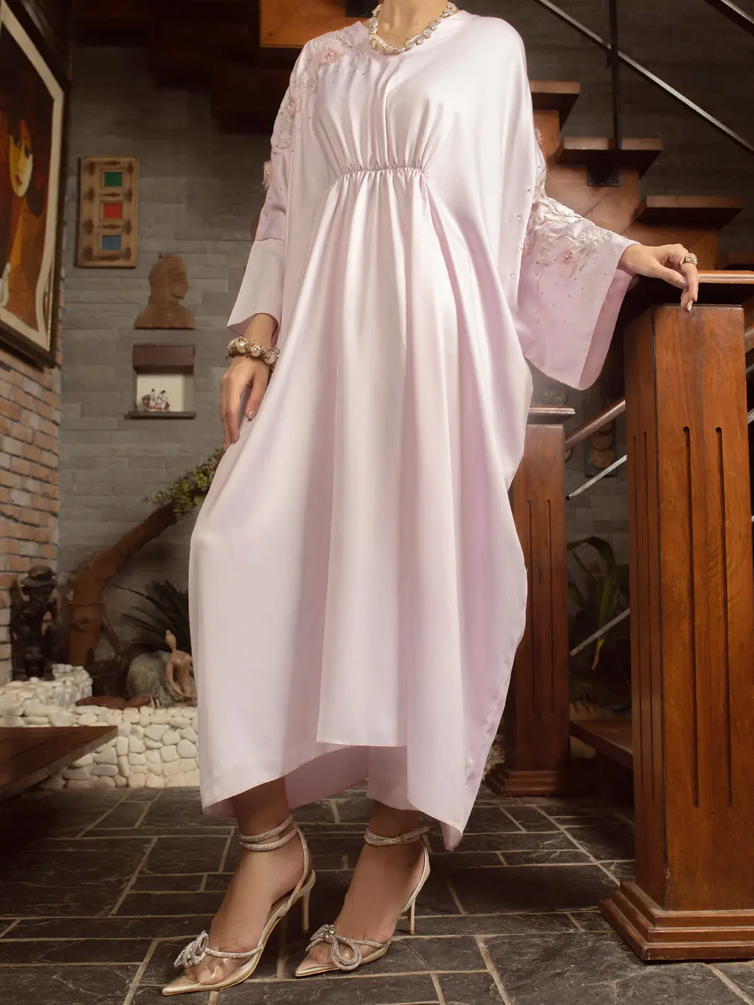 Pink Satin 2Pc Formal Stitched - Al-2Ps-Ls-365 1