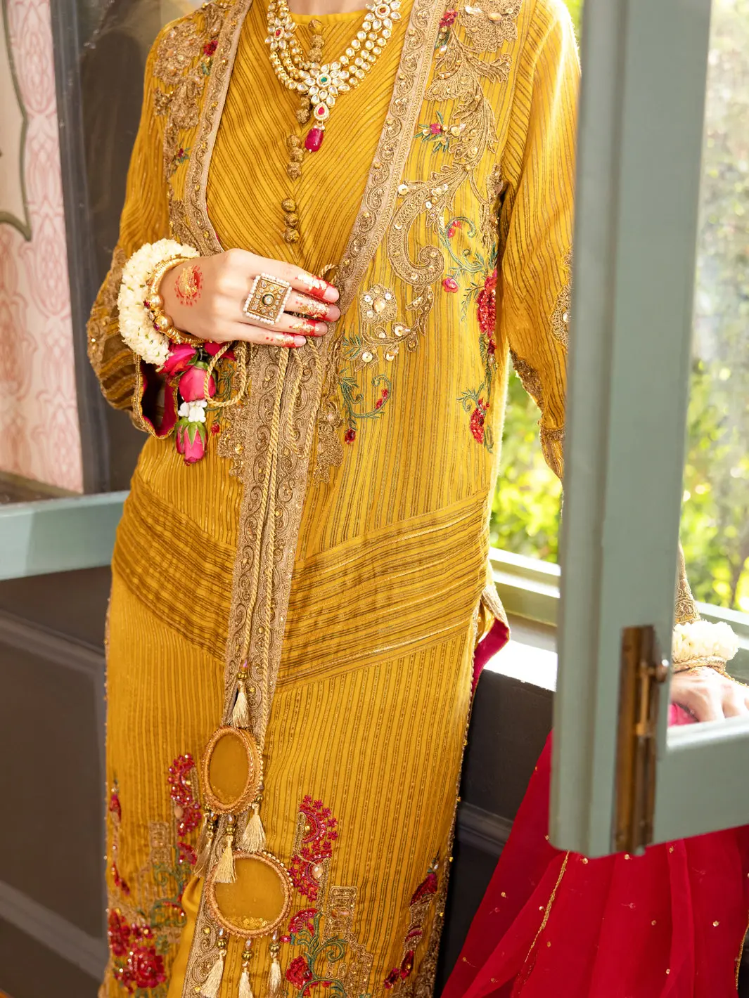 Mustard Khaddi Yarn-Dyed 3Pc Formal Stitched - Al-3Ps-Ls-374 2