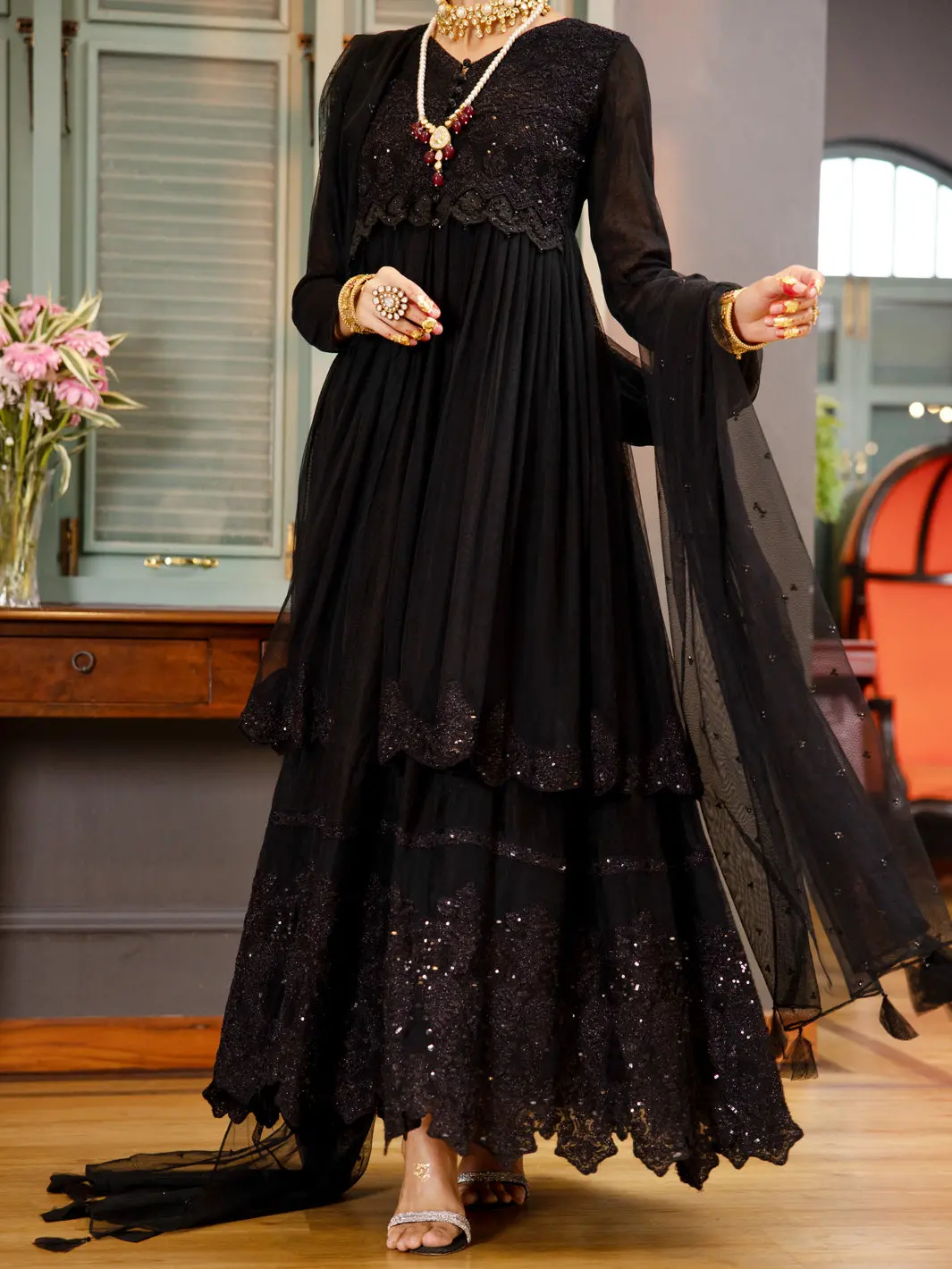 Black Poly-Net 3Pc Formal Stitched - Al-3Ps-Ls-375 1