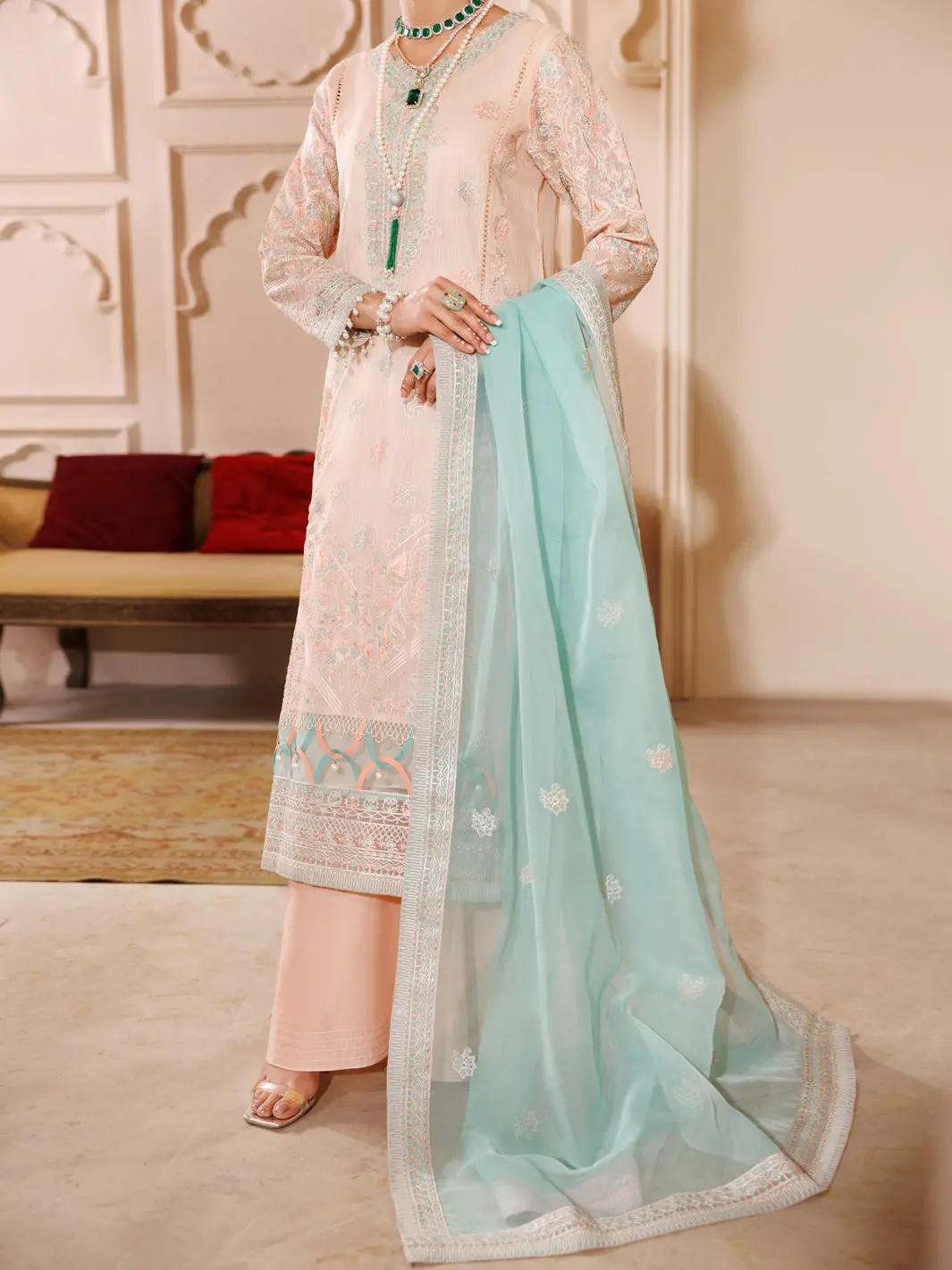 Light Pink Stripe Khaddi 3Pc Formal Stitched - Al-3Ps-Ls-456 1