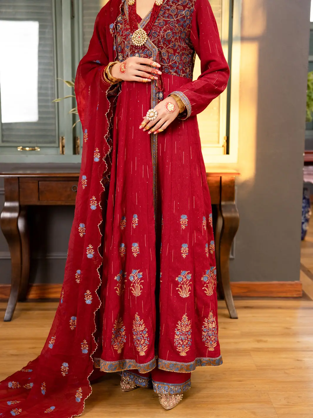 Maroon Yarn Dyed 3Pc Formal Stitched - Al-3Ps-Ls-467 1