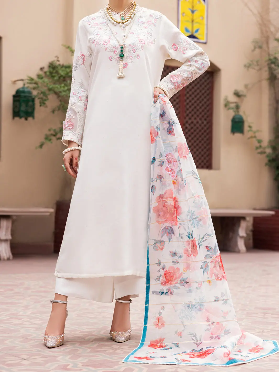 Off White Raw Silk 3Pc Formal Stitched - Al-3Ps-Ls-473 1