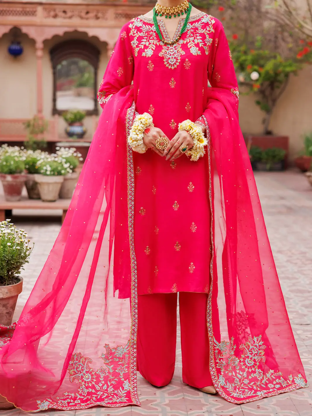 Pink Raw Silk 3Pc Formal Stitched - Al-3Ps-Ls-474 1