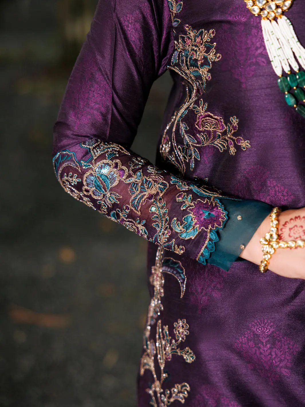 Purple Raw Silk Formal 3Pc Stitched - Al-3Ps-Ls-523 3
