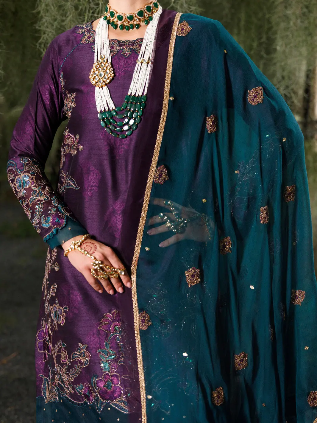 Purple Raw Silk Formal 3Pc Stitched - Al-3Ps-Ls-523 4