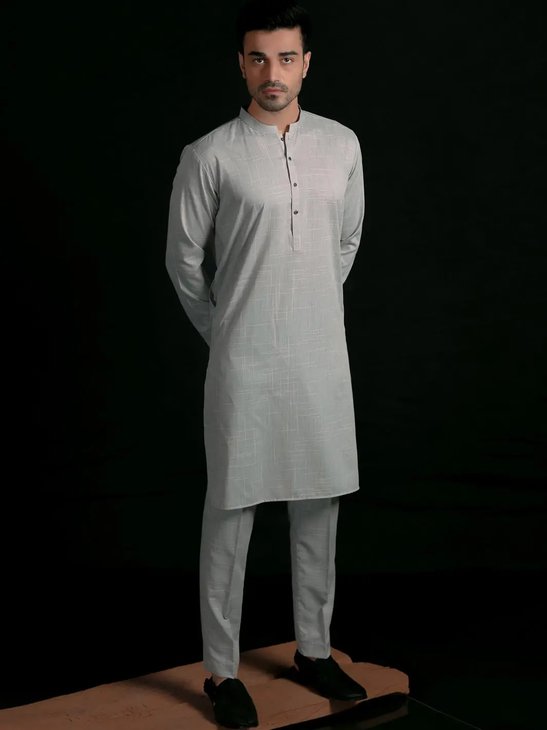 Light Grey Blended Men Unstitched Fabric - Al-Nizam-22 1
