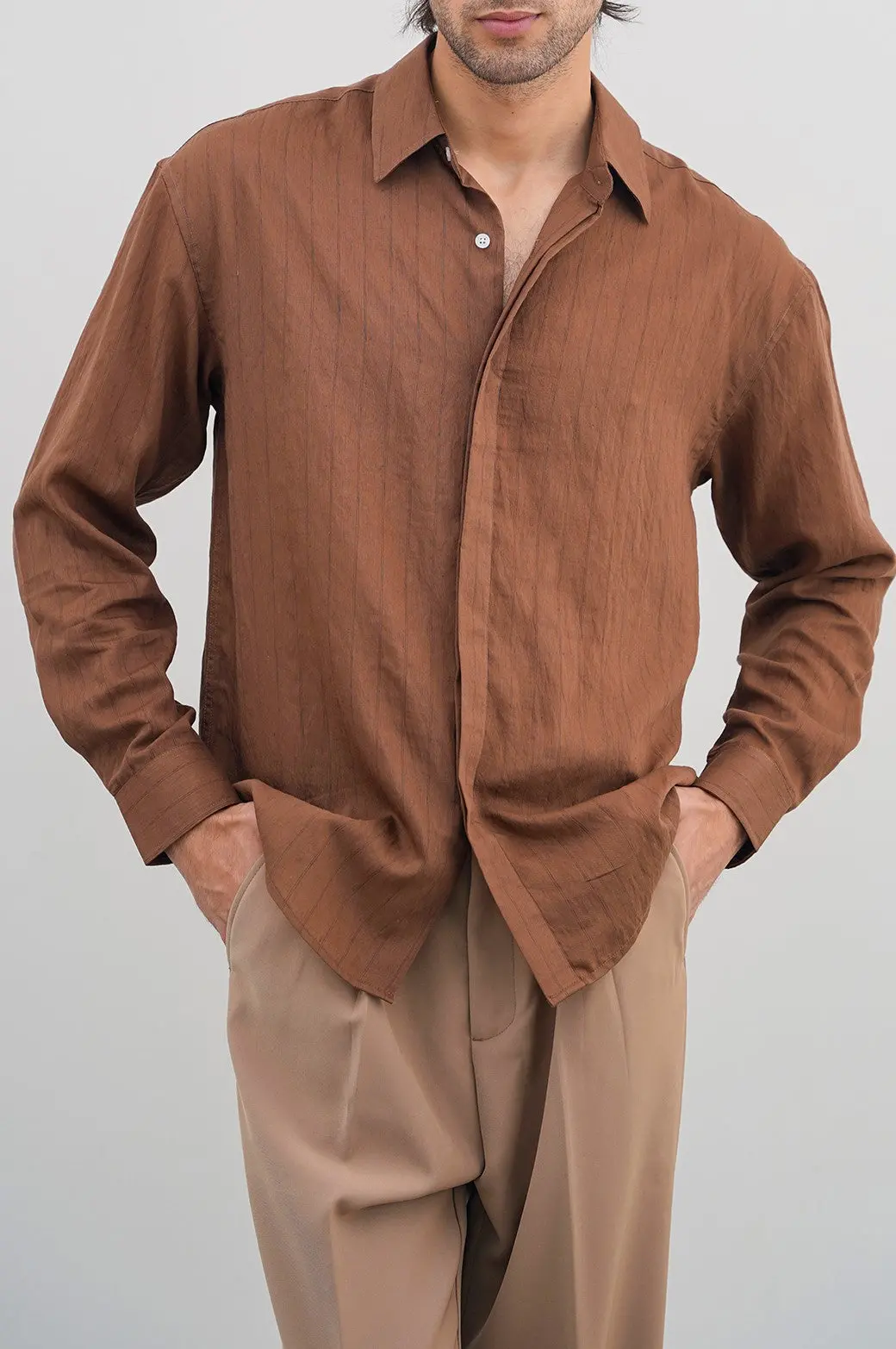 Flowy Pin Stripped Shirt 1